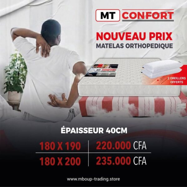 MATELAS ORTHOPEDIQUE Epaisseur 40 cm